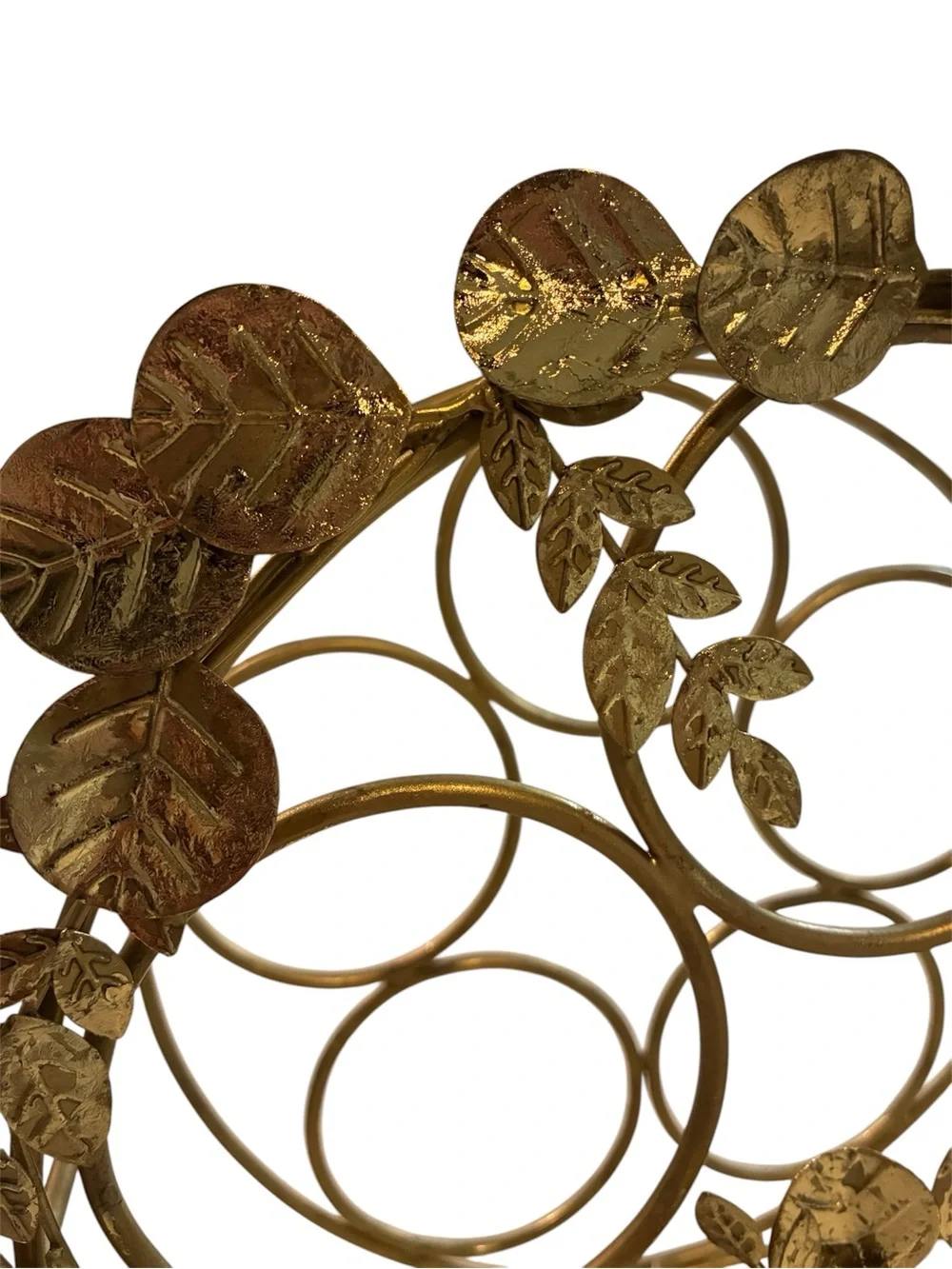 Anthropologie Gold Leaf Metal Wine Rack
